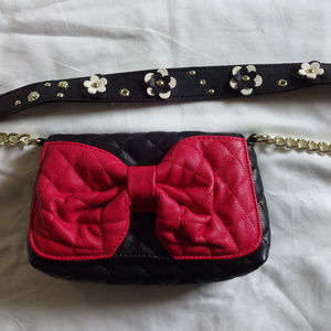 Black and pink Betsey Johnson small purse